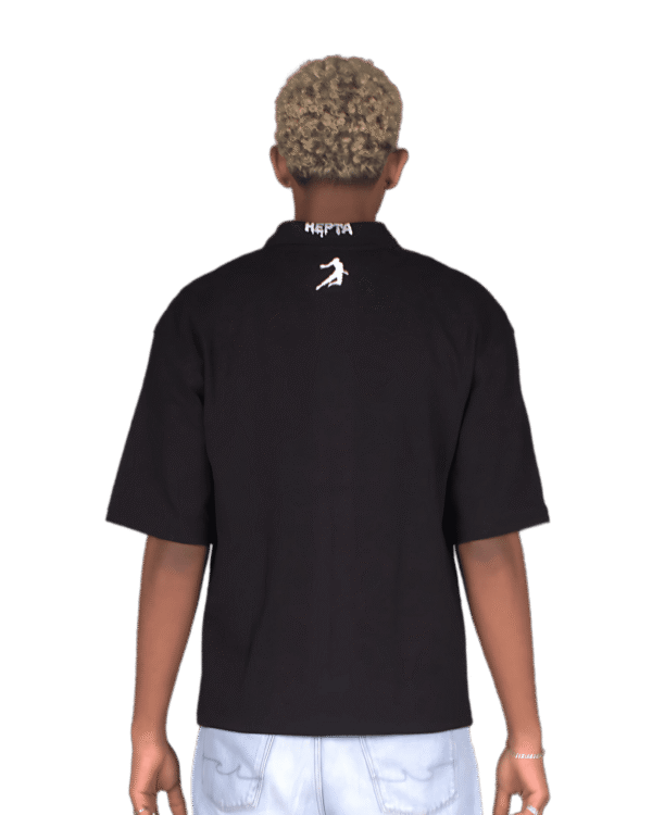 Unisex Black polo - (THE GHOST) - Image 2