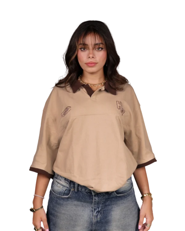 Unisex Beige Polo - (THE MIRAGE) - Image 3